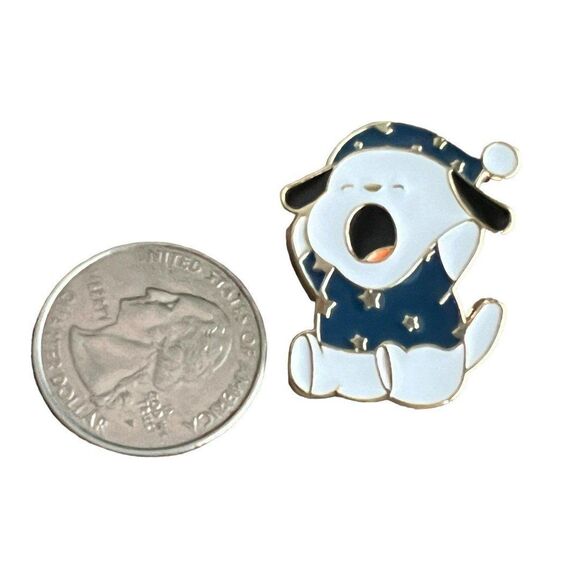 Kawaii Sleeping Pooch White Dog in Pajamas Enamel Pin - Picture 4 of 8